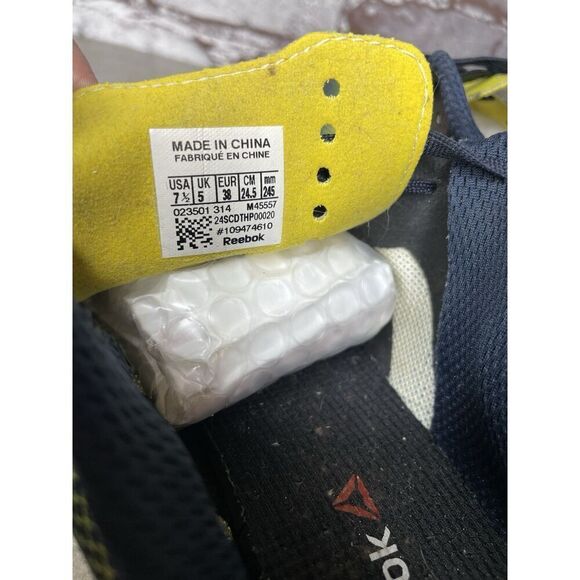 Reebok H20Drain DuraGrip FitFrame Black Neon Yellow Running Shoes Women 7.5US/38 - Picture 9 of 16